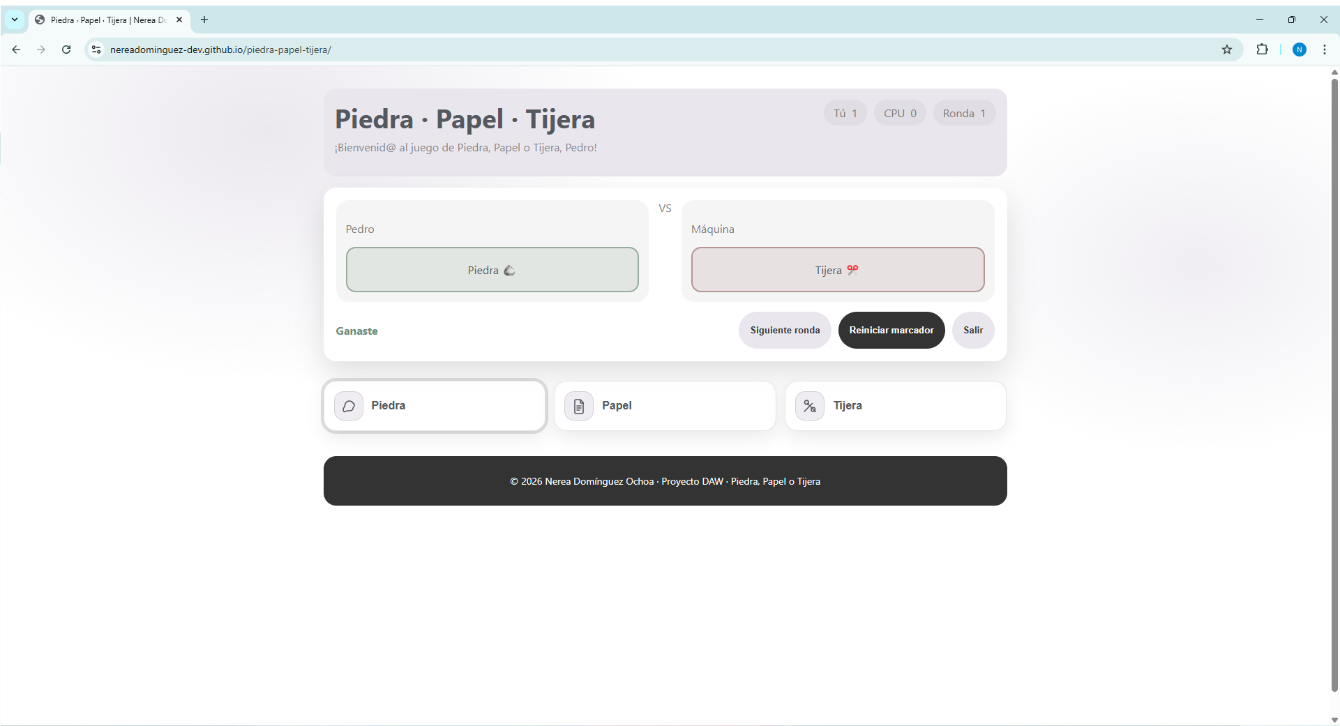 Juego en Java piedra papel tijera